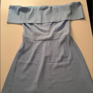 Lulu’s Baby Blue Off the Shoulder Dress